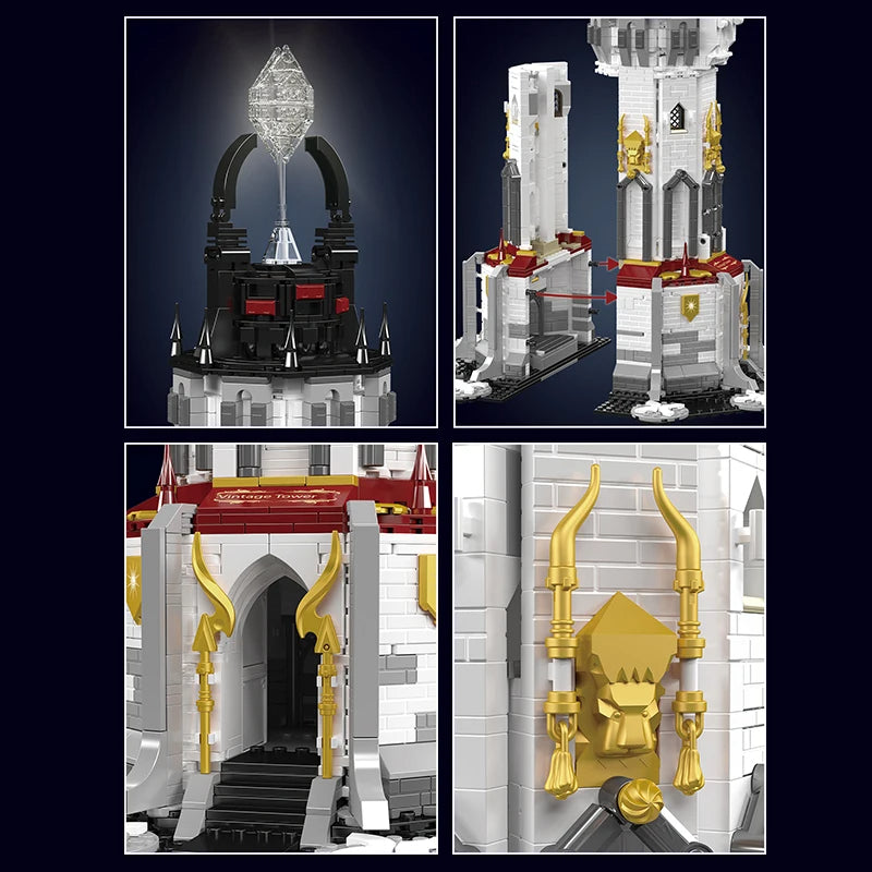 Comnox - Mould King - Middeleeuwse Vuurtoren Bouwset - 2199 Stukjes - LEGO Compatible - Met Verlichting - Comnox Company