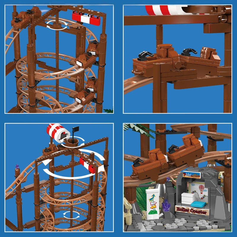 Comnox - Mould King - Dubbele Helix Achtbaan - 2174 Stukjes - LEGO Compatible - Met Piratenschip - Comnox Company