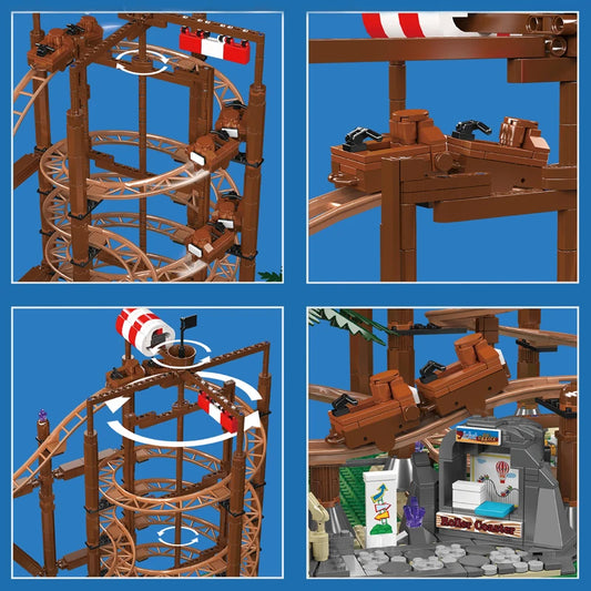 Comnox - Mould King - Dubbele Helix Achtbaan - 2174 Stukjes - LEGO Compatible - Met Piratenschip - Comnox Company