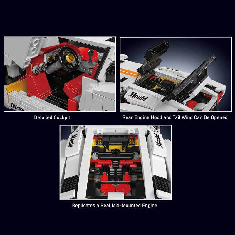 Comnox - Mould King Lamborghini Countach Bouwset - 1384 Stukjes - LEGO Compatible - Iconisch Technisch Speelgoed - Wit - Comnox Company