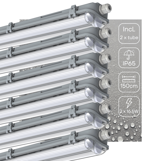 Comnox - LED TL armatuur 6-pack - Krachtige verlichting voor binnen en buiten - 150 cm