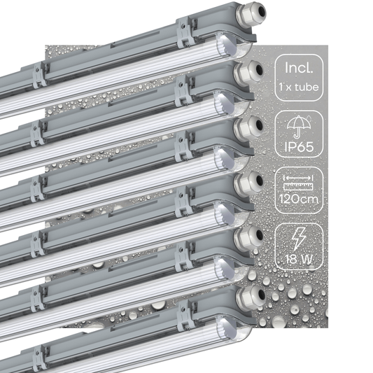 Comnox - Proventa LED TL Armatuur 120 cm - Direct helder licht - Energiezuinig - 18W - 2160 lumen - IP65 - 6500K - Zwart