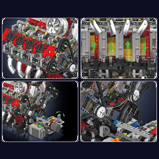 Comnox - Mould King - F488 Supercar V8 Motor Bouwset - 2718 Stuks - Technische Speelgoedset met Realistische Functies - LEGO Compatible - Comnox Company
