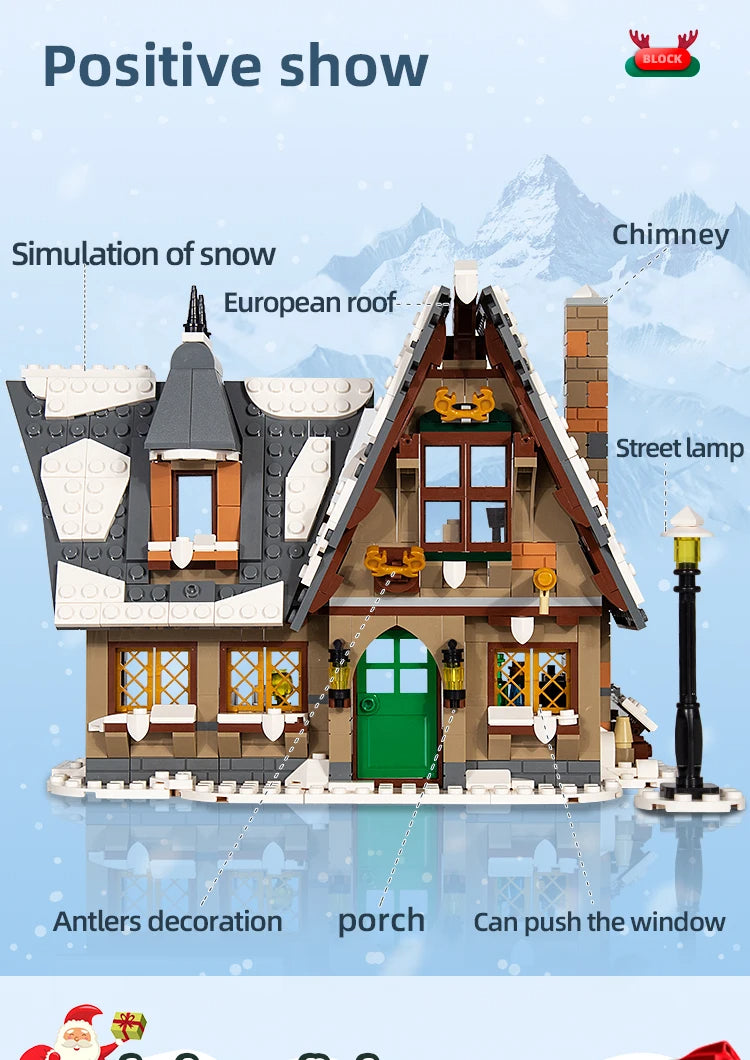 Comnox - Mould King - Kersthuisje Bouwset - Compatibel met LEGO - 766 Stenen - Kertset - Comnox Company
