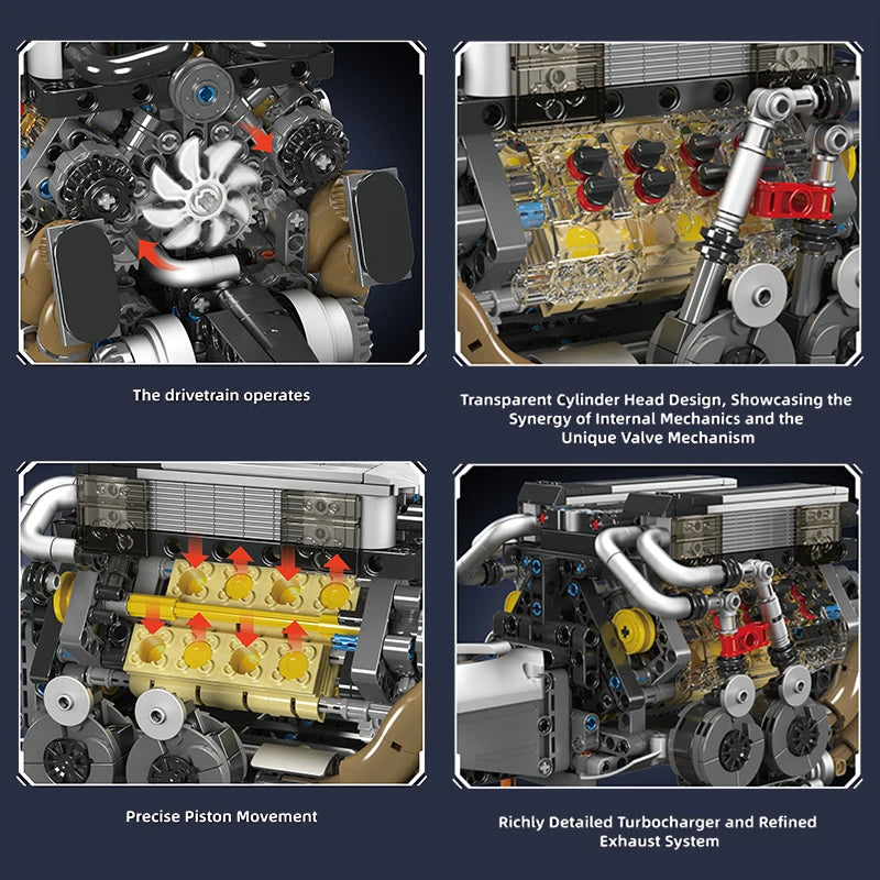 Comnox - Mould King - W16 Motor BGT Supercar Set - Technische Bouwstenen - Compatibel met LEGO - 952 Stuks - Educatief Speelgoed - Comnox Company