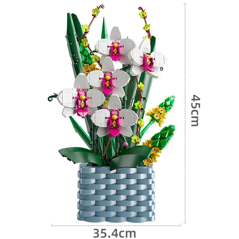 Comnox - Mould King - Bloemenboeket Bouwset - 1158 Stukjes - LEGO Compatible - Decoratieve Bloemenpracht - Orchidee - Comnox Company