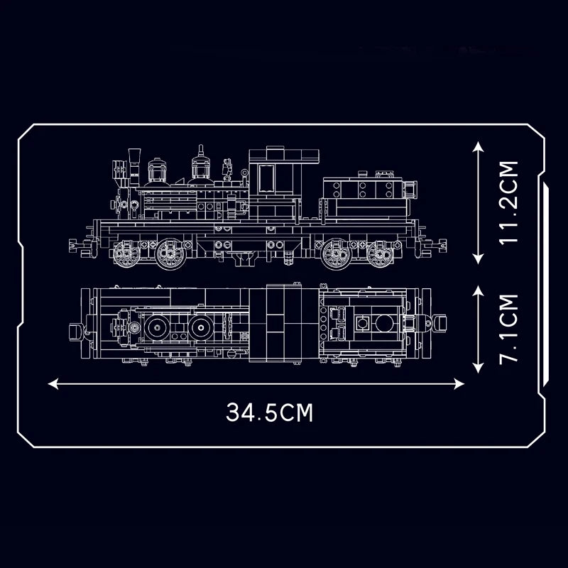 Comnox - Mould King - Shay-Type Stoomlocomotief - 880 Stukjes - LEGO Compatible - Technische Bouwset - Comnox Company