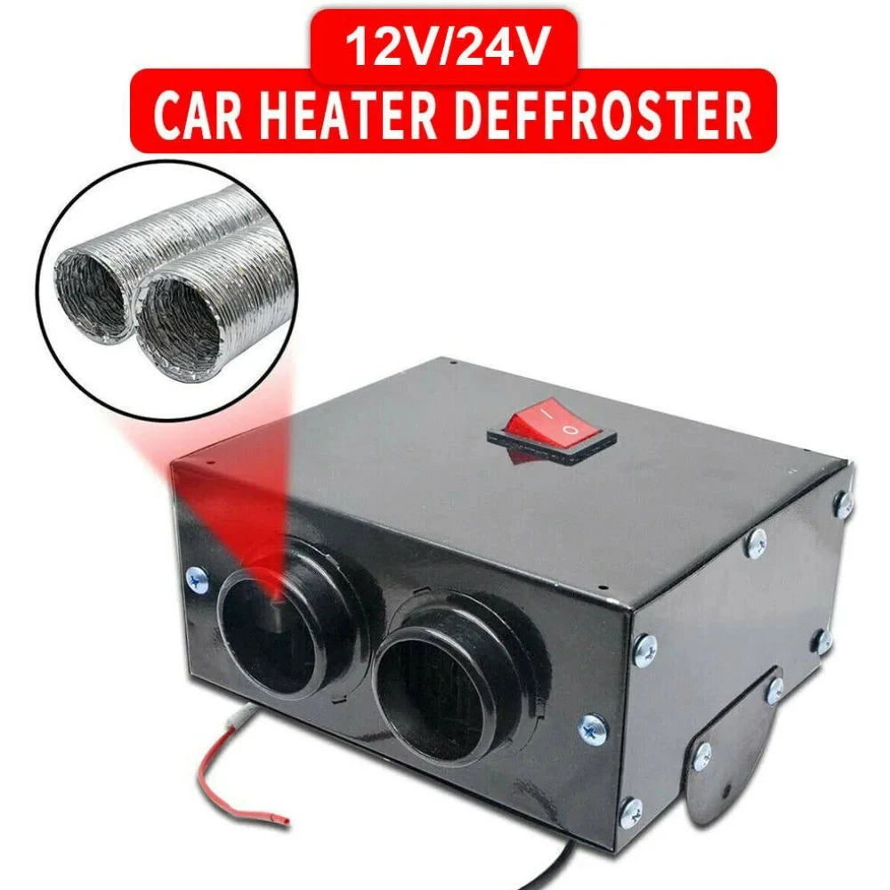 Comnox – 24V Auto Verwarming - 800W – 4-Gats Verwarmingsventilator – Snelle Verwarming & Voorruit Ontdooien – Draagbare Autokachel – Car Heater & Defroster - Comnox Company