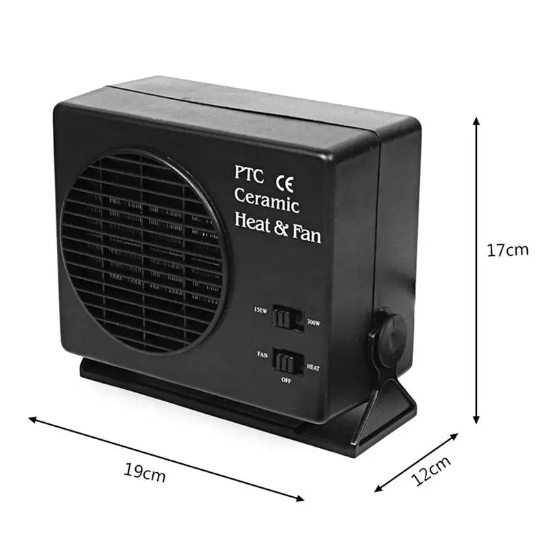 Comnox - Auto Voorruitontdooier en Verwarming - 2-in-1 Design - 12V - 150W/300W - Compacte Autoverwarmer - Car Heater Zwart - Comnox Company