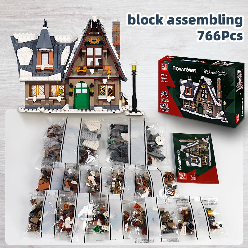 Comnox - Mould King - Kersthuisje Bouwset - Compatibel met LEGO - 766 Stenen - Kertset - Comnox Company