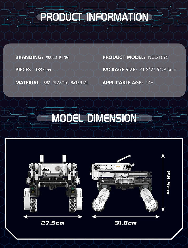 Comnox - Mould King - Dynamische Omniterrain Voogd Model Set - LEGO Compatible Bouwstenen - 1887 - Comnox Company