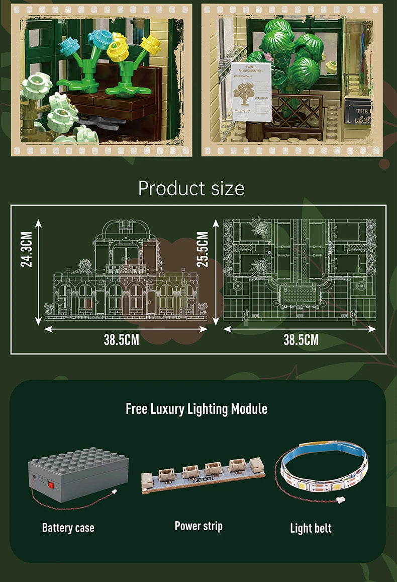 Comnox - Mould King - Botanische Tuin Bouwset - 3383 Stukjes - LEGO Compatible - Dome Garden Model - Comnox Company