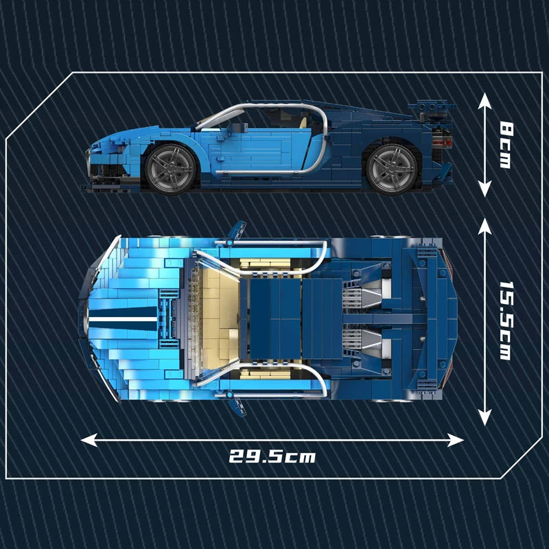 Comnox - Mould King - Technische Sportwagen Bouwset - 1222 Stuks - Blauw Supercar Model - LEGO Compatible - Ideaal voor Autoliefhebbers - Comnox Company