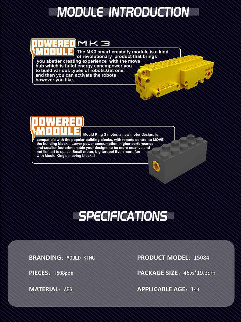 Comnox - Mould King - Bulldozer - Technische RC Bouwset - Compatibel met LEGO - 1508 Stuks - Comnox Company