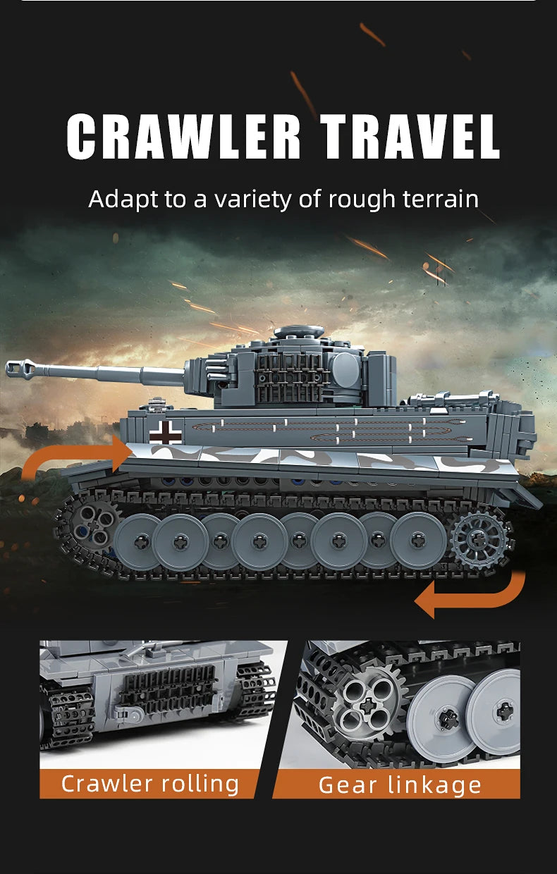Comnox - Mould King - Tiger I Tank Bouwset - RC - 800+ Stukjes - LEGO Compatible - Comnox Company