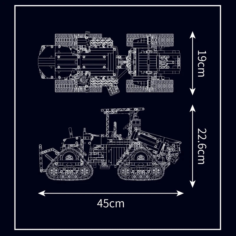 Comnox - Mould King - Technic Crawler Tractor - RC Model - 1698 Stuks - Bouwblokken voor Kinderen en Volwassenen - Lego-Compatibeland - Comnox Company