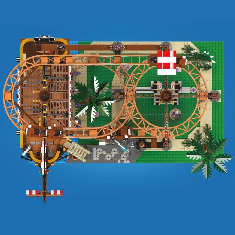 Comnox - Mould King - Dubbele Helix Achtbaan - 2174 Stukjes - LEGO Compatible - Met Piratenschip - Comnox Company