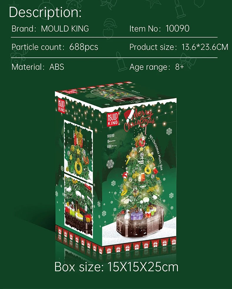 Comnox - Mould King - Kerstboom Muziekdoos Bouwset - Compatibel met LEGO - 688 Stenen - Comnox Company