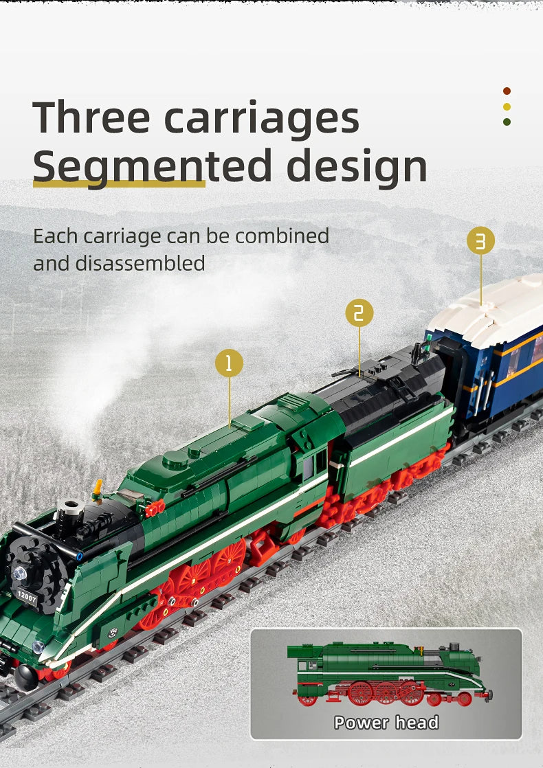 Comnox - Mould King - BR18 201 Duitse Stoomtrein Bouwset - 2348 Stukjes - LEGO Compatible - Educatief Speelgoed - Comnox Company