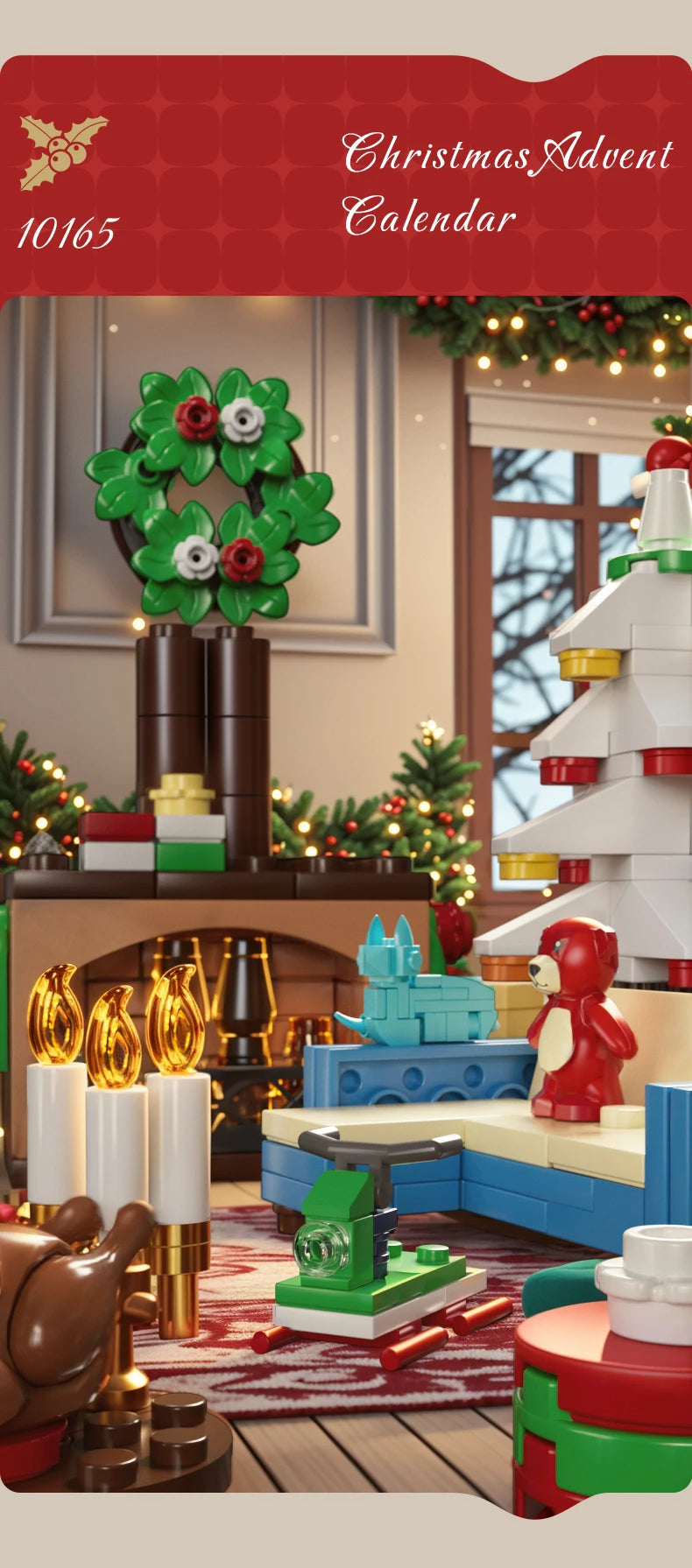 Comnox - Mould King - Kerst Countdown Kalender - 694 Stukjes - LEGO Compatible - Kerstcadeau - Groen - Comnox Company