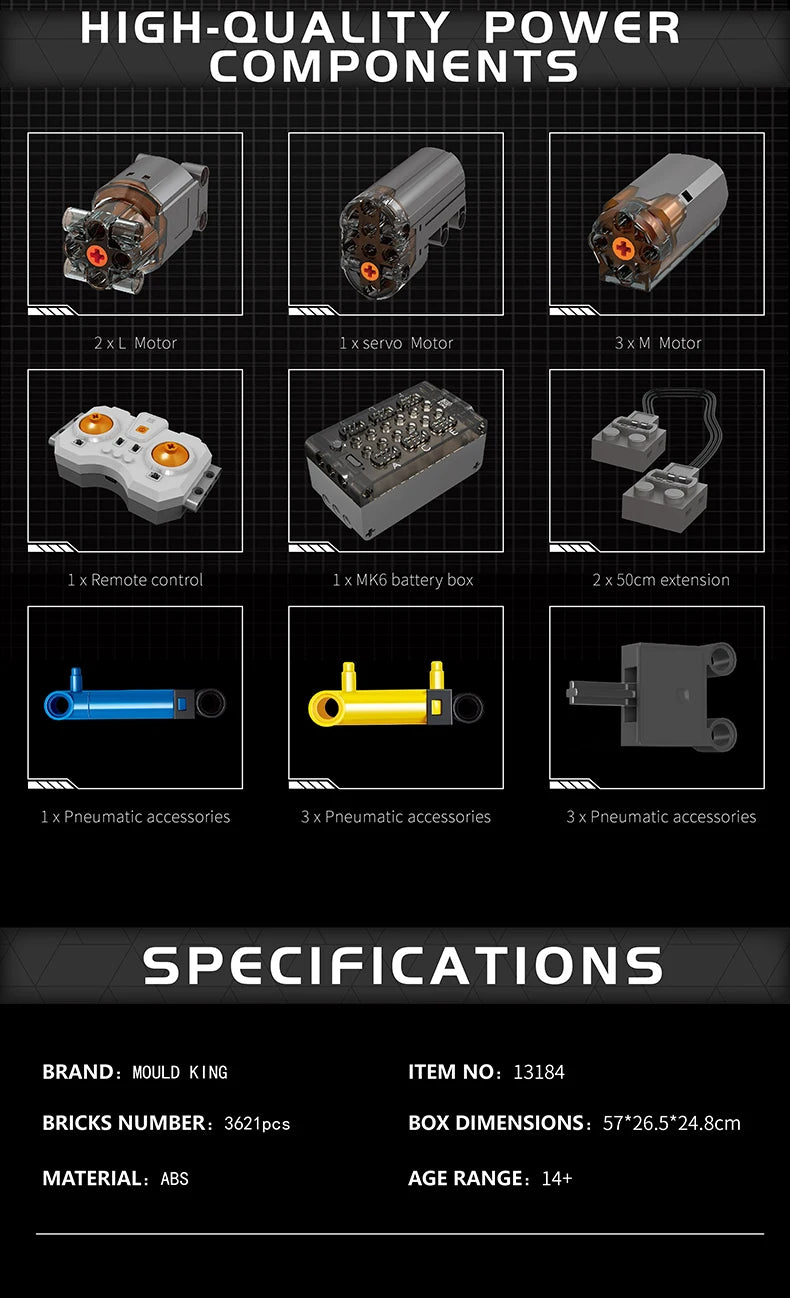 Comnox - Mould King - Off-Road Wrangler SUV Bouwset - 3621 Stuks - RC Modelauto met Pneumatische Accessoires - LEGO Compatible - Comnox Company