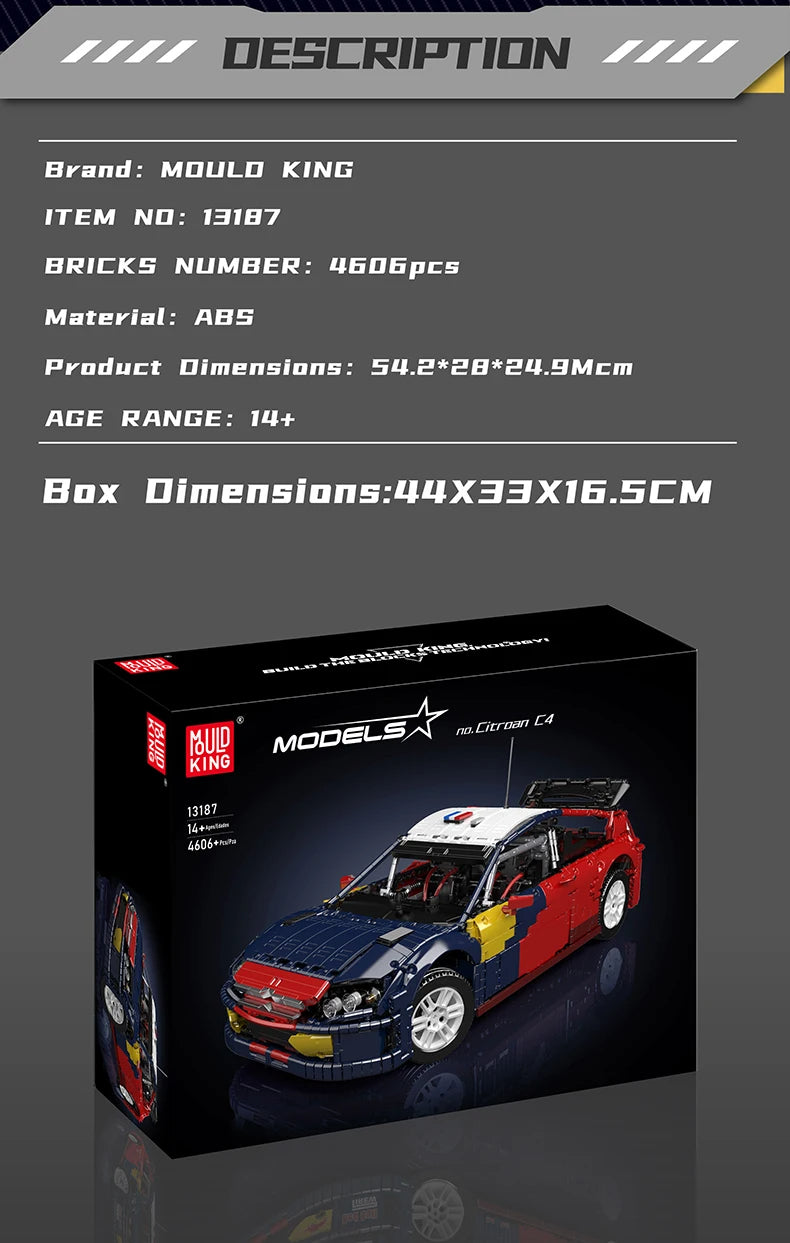 Comnox - Mould King - Technische Raceauto Bouwset - 4606 Stukjes - LEGO Compatible - C4 WRC Model - Comnox Company