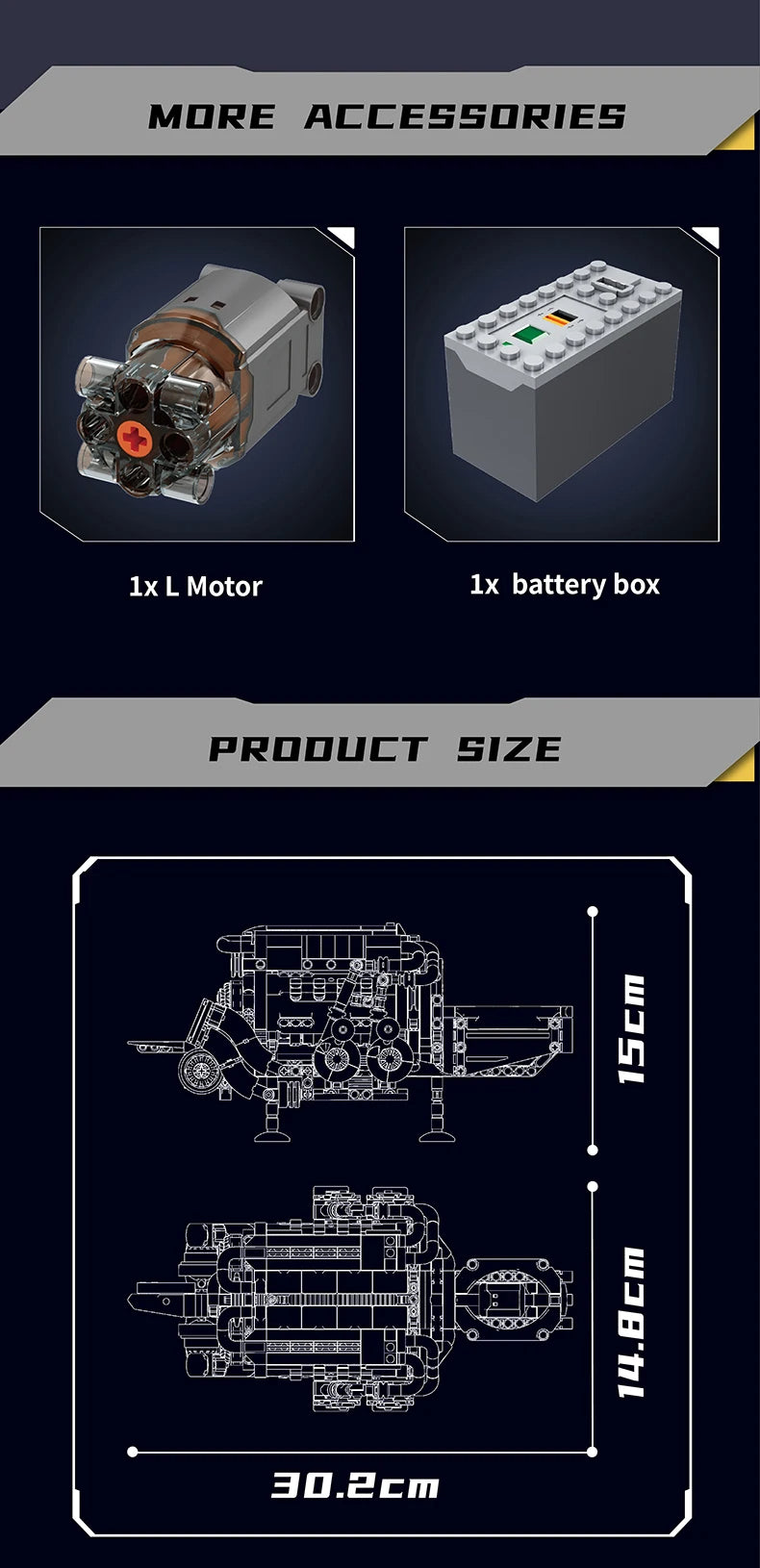 Comnox - Mould King - W16 Motor BGT Supercar Set - Technische Bouwstenen - Compatibel met LEGO - 952 Stuks - Educatief Speelgoed - Comnox Company