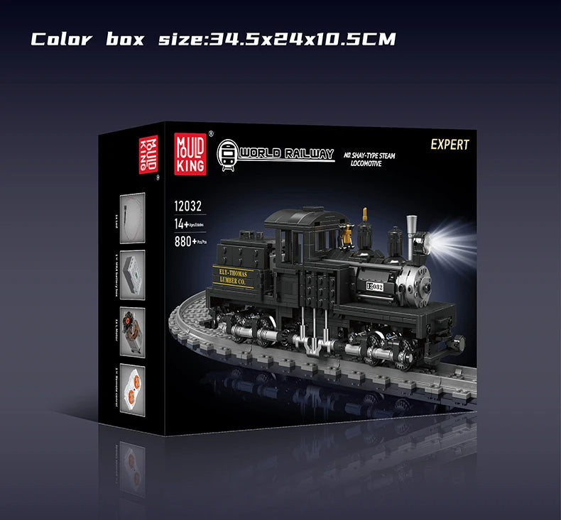 Comnox - Mould King - Shay-Type Stoomlocomotief - 880 Stukjes - LEGO Compatible - Technische Bouwset - Comnox Company