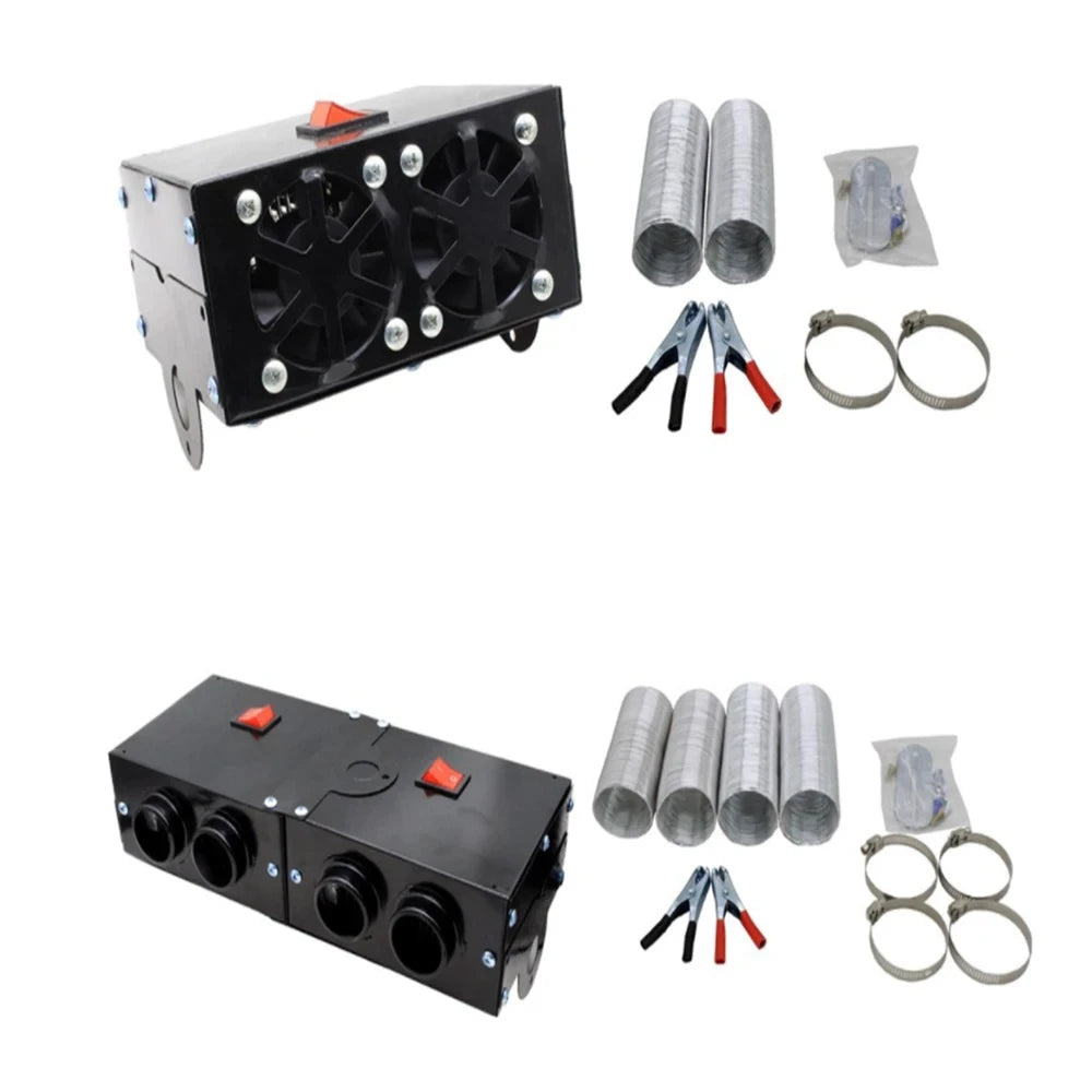 Comnox – 24V Auto Verwarming - 800W – 2-Gats Verwarmingsventilator – Snelle Verwarming & Voorruit Ontdooien – Draagbare Autokachel – Car Heater & Defroster