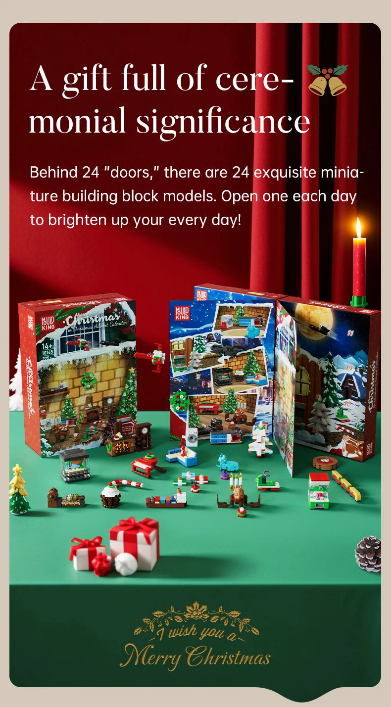 Comnox - Mould King - Kerst Countdown Kalender - 694 Stukjes - LEGO Compatible - Kerstcadeau - Groen - Comnox Company