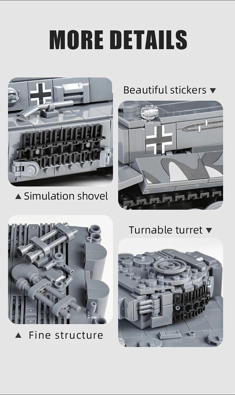 Comnox - Mould King - Tiger I Tank Bouwset - RC - 800+ Stukjes - LEGO Compatible - Comnox Company