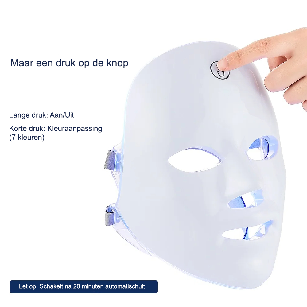 Comnox - LED Gezichtsmasker en Nek Masker - 7 Kleuren Lichttherapie - Huidverjonging, Anti-acne en Rimpelverzorging - Comnox Company