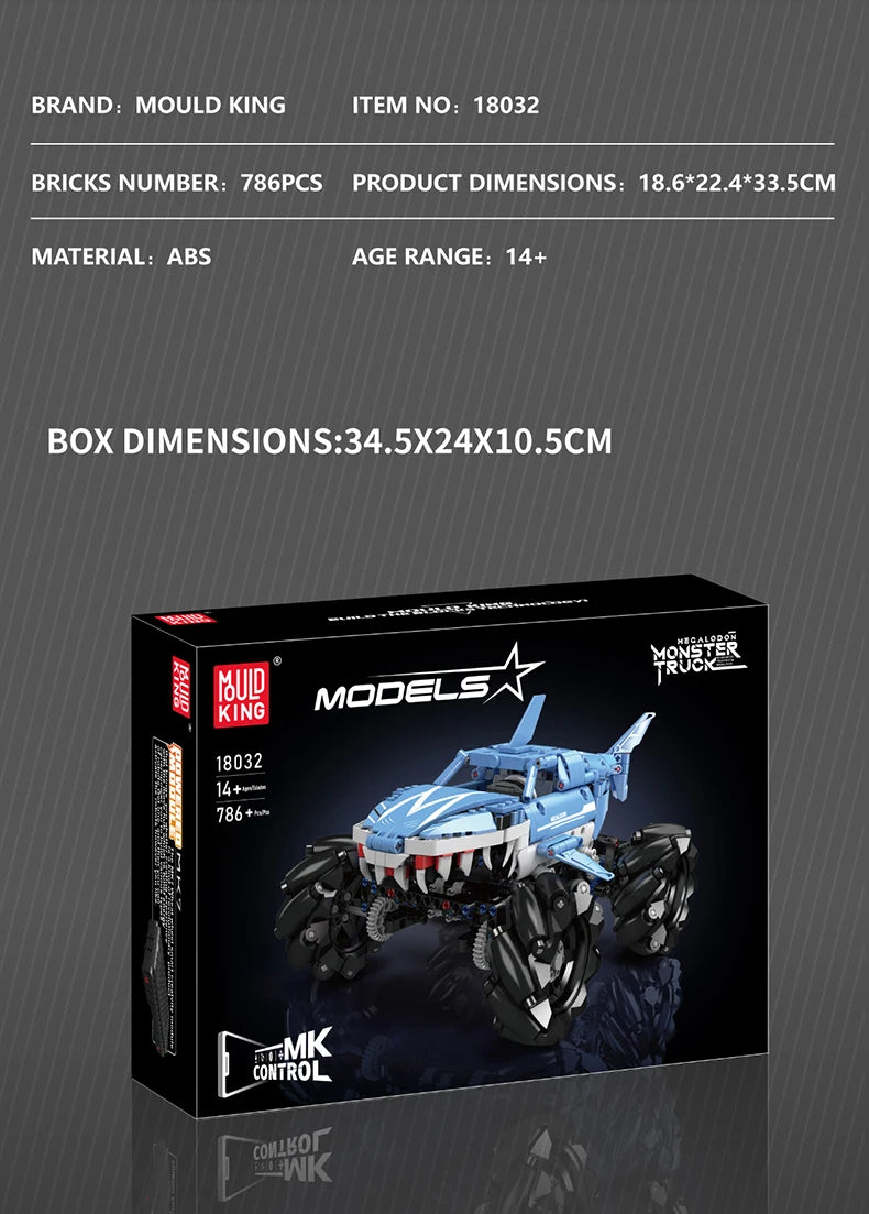 Comnox - Mould King - Megalodon Monstertruck - 786 Stukjes - LEGO Compatible - RC Technische Bouwset - Comnox Company