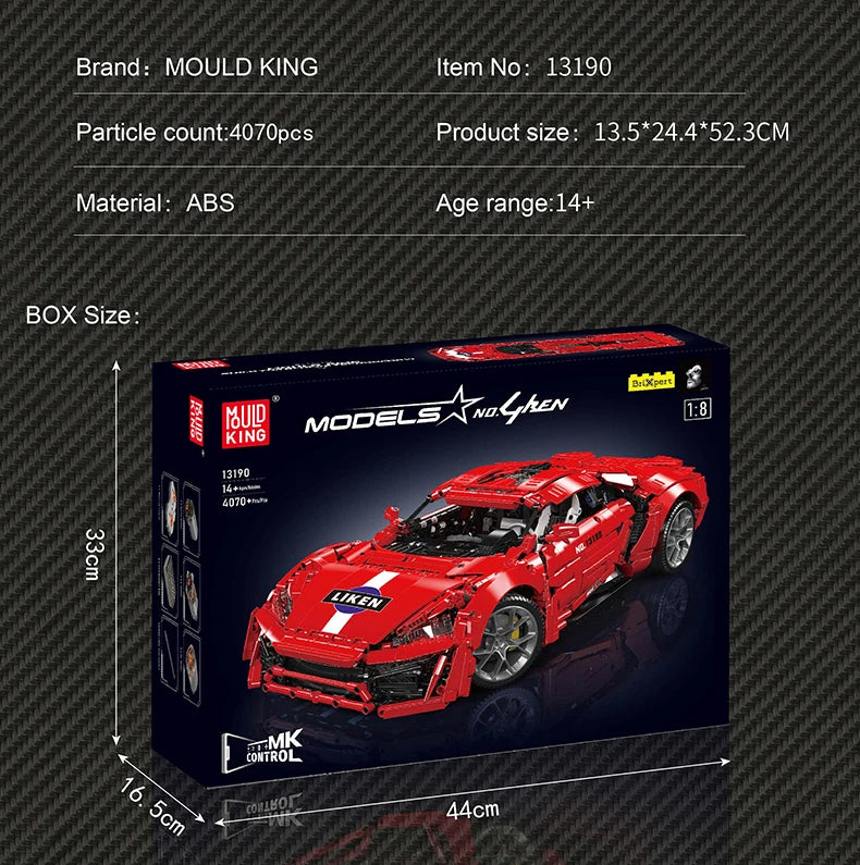 Comnox - Mould King - Lykan Hypersport Raceauto - 4070 Stukjes - LEGO Compatible - Comnox Company