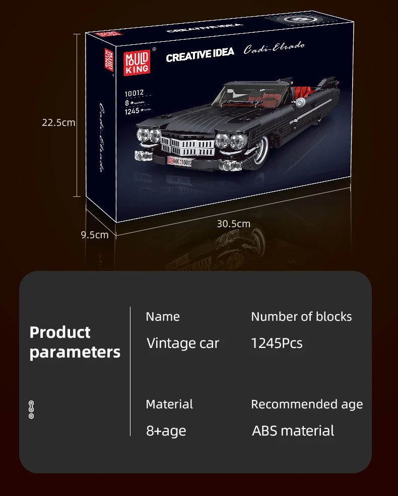 Comnox - Mould King - Vintage Car Bouwset - 1245 Stuks - Cadillac Eldorado Model - Technisch Speelgoed voor Modelbouwliefhebbers - LEGO Compatible - Comnox Company
