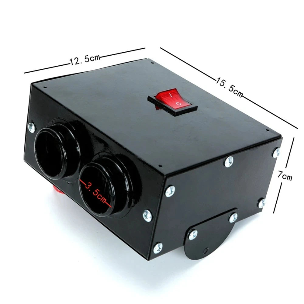 Comnox – 24V Auto Verwarming - 800W – 2-Gats Verwarmingsventilator – Snelle Verwarming & Voorruit Ontdooien – Draagbare Autokachel – Car Heater & Defroster