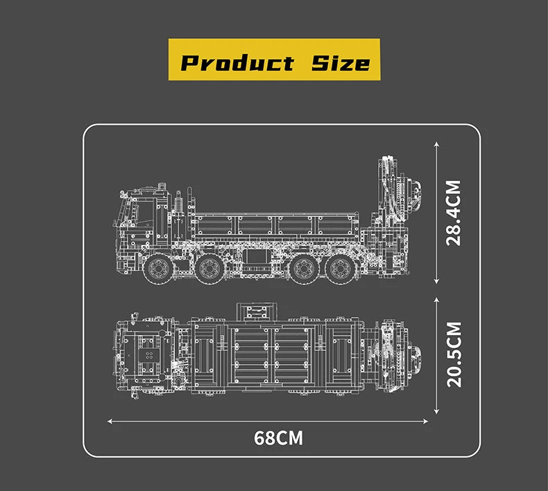 Comnox - Mould King - Technische Auto Bouwset - Zelfladende Kraan - Afstandsbediening - 4012 Stuks - Geavanceerd Model voor Bouw en Verzamelaars - RC Truck - Crane Transport Vehicle - LEGO Compatible - Comnox Company