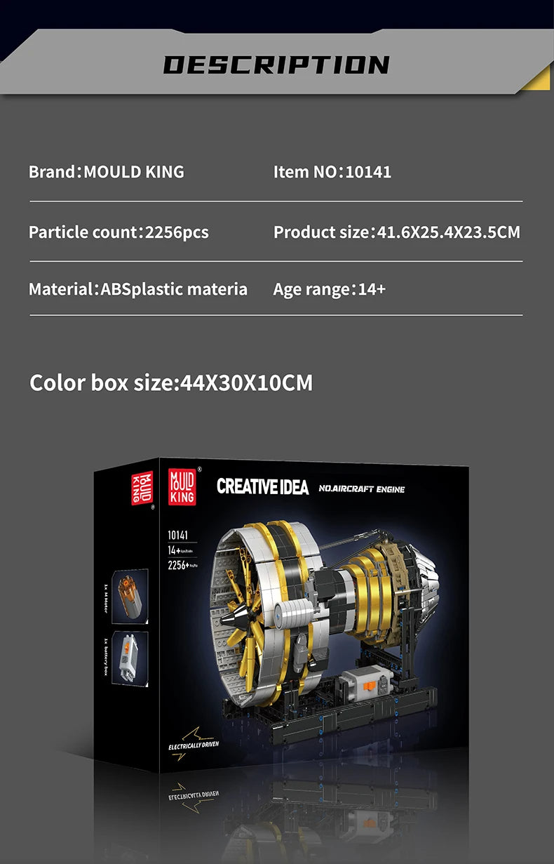 Comnox - Mould King - Vliegtuigmotor Bouwset - 2256 Stukjes - LEGO Compatible - Comnox Company