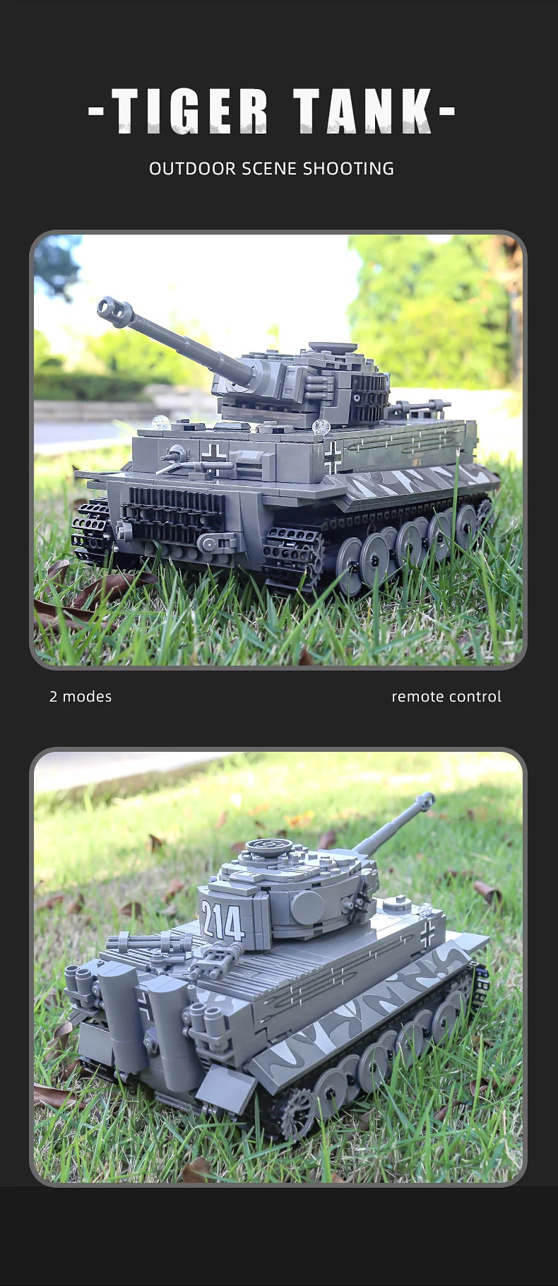 Comnox - Mould King - Tiger I Tank Bouwset - RC - 800+ Stukjes - LEGO Compatible - Comnox Company