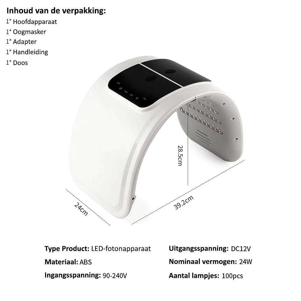 Comnox - LED Foton Masker - 7 Kleuren - Gezicht & Lichaam Verzorgingsmachine - Salon & Thuisgebruik - Hydratatie & Huidherstel - Comnox Company