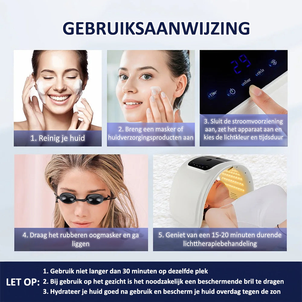 Comnox - LED Foton Nano Mist Masker - 7 Kleuren - Gezicht & Lichaam Verzorgingsmachine - Salon & Thuisgebruik - Hydratatie & Huidherstel