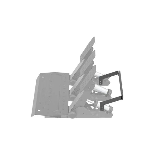 Zilverkleurige racepedalen met zwarte handgreep, gemaakt van metaal met zichtbare schroefverbindingen. Geschikt voor racestoelen en gamingstoelen voor realistische stuurervaring.