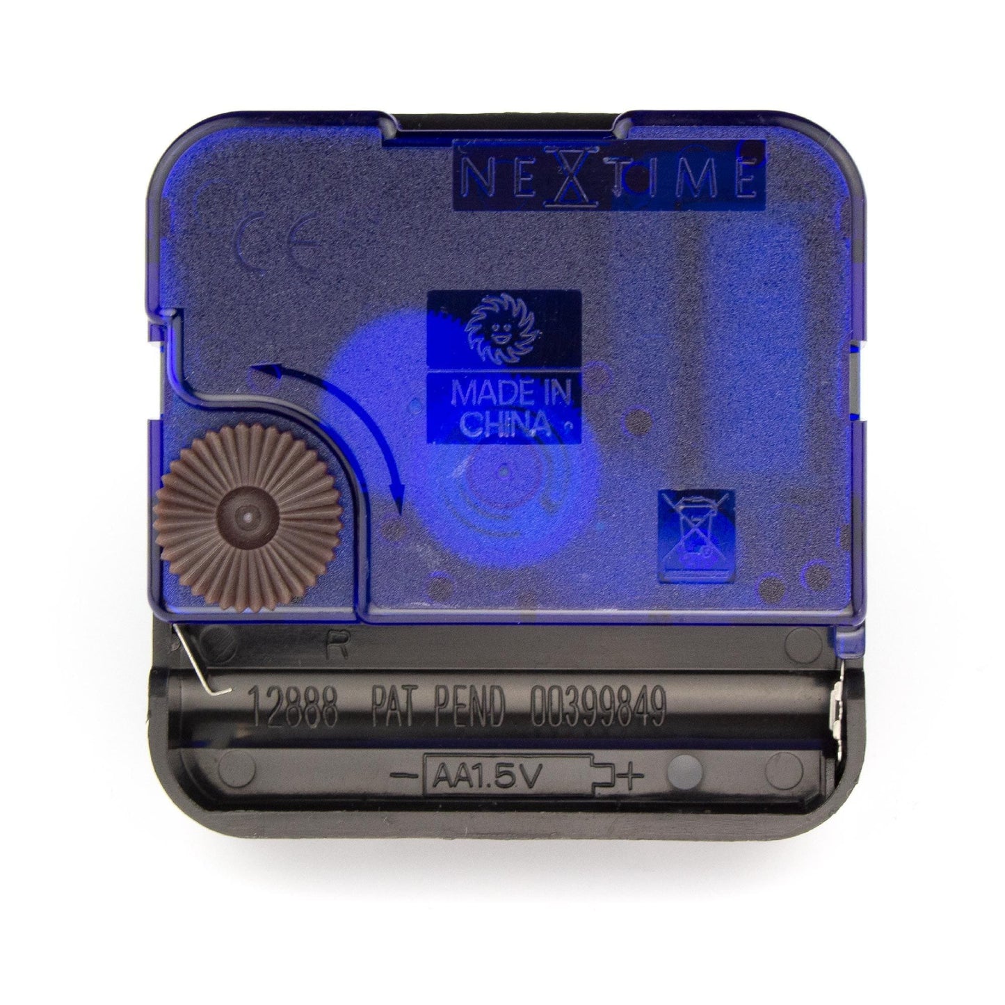 Zwarte ronde elektronische klok met batterijhouder