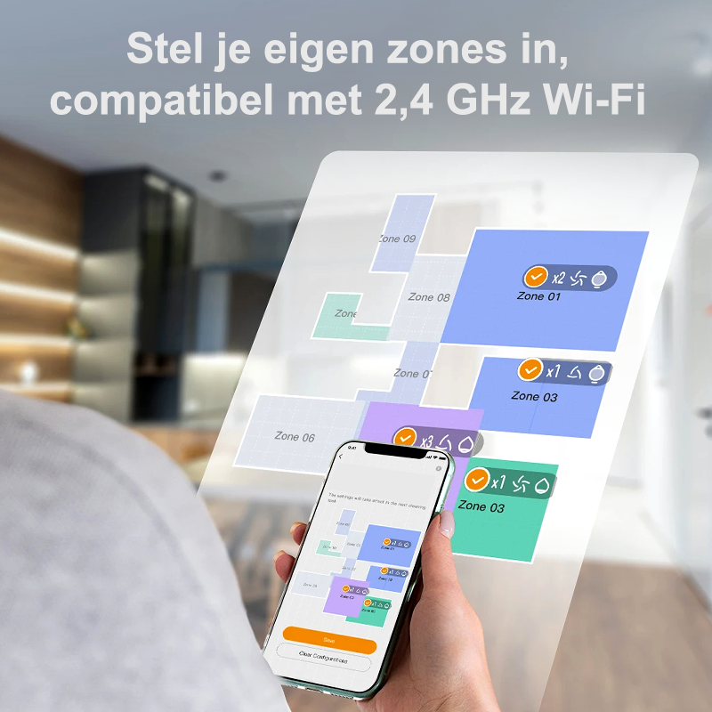 Comnox - Robotstofzuiger 3-in-1 - 4500Pa Zuigkracht - Dweil- en Stofzuigfunctie - 6400mAh Batterij - Automatische Leegstation - LiDAR Navigatie