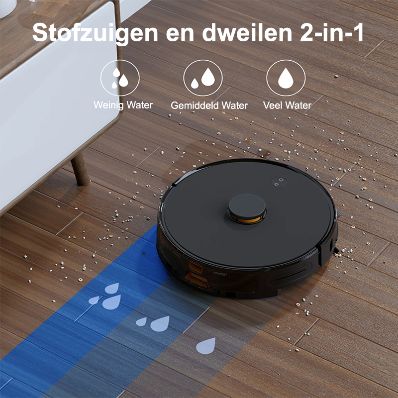Comnox - Robotstofzuiger 3-in-1 - 4500Pa Zuigkracht - Dweil- en Stofzuigfunctie - 6400mAh Batterij - Automatische Leegstation - LiDAR Navigatie - Comnox Company