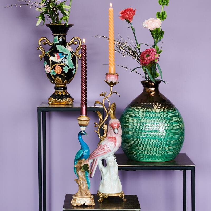 Comnox - Peacock Multi - Elegante Kaarsenhouders - Blauw & Goud