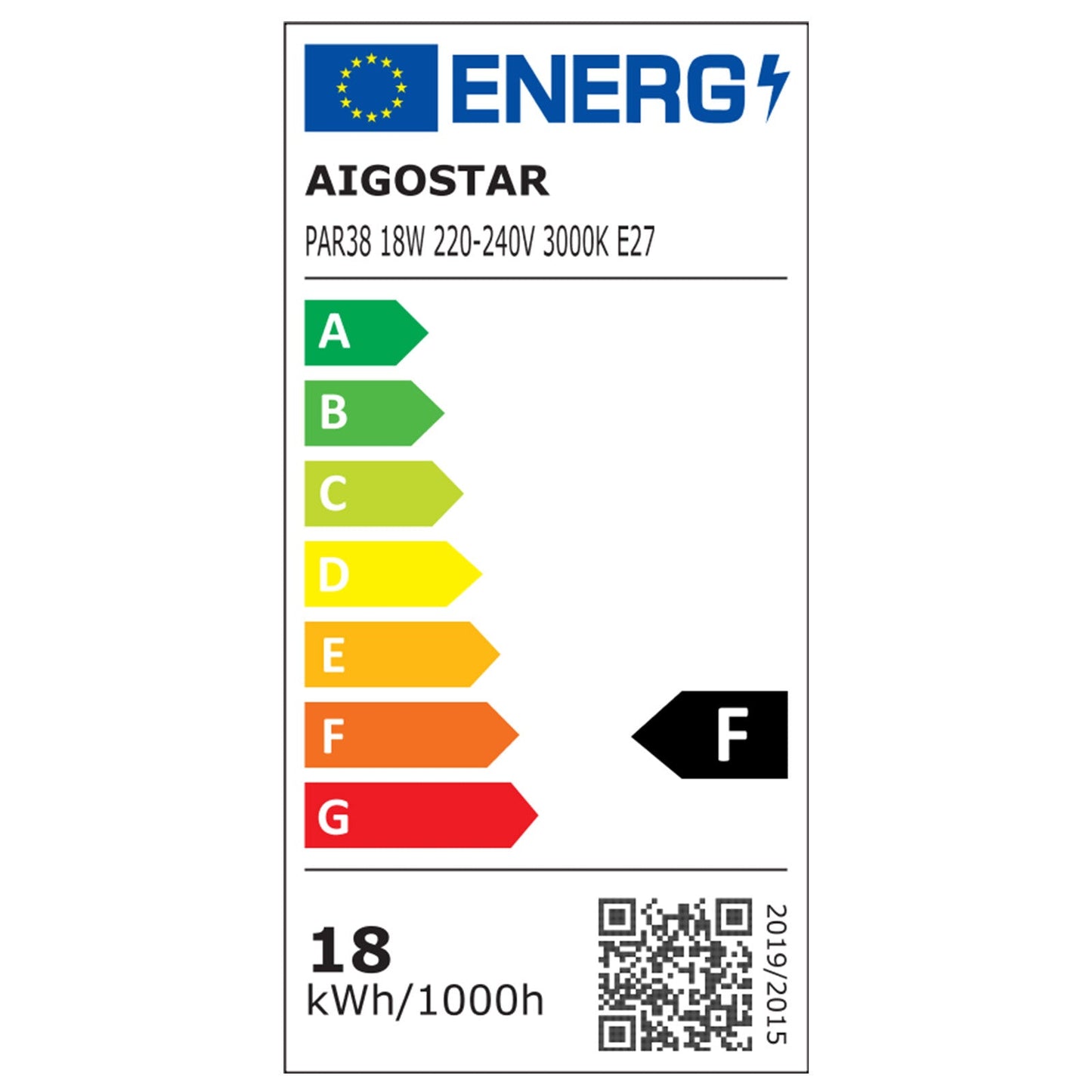 Comnox - PAR38 LED spotlamp - Warm wit licht - Energiezuinig - 18W - 3000K - 60° - E27 - 230V
