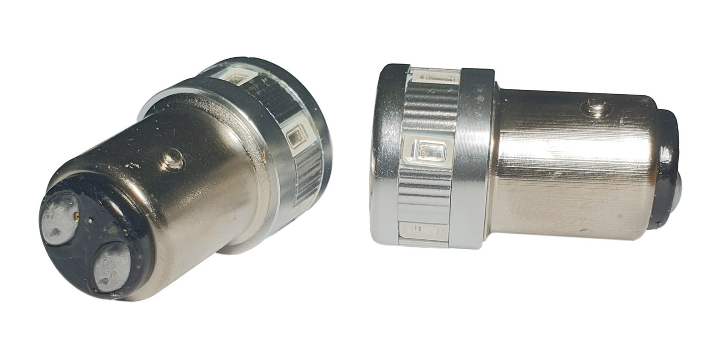 BAY15D - 1157 - autolamp set | 2x 11-SMD LED oranje/amber | 12-24V DC