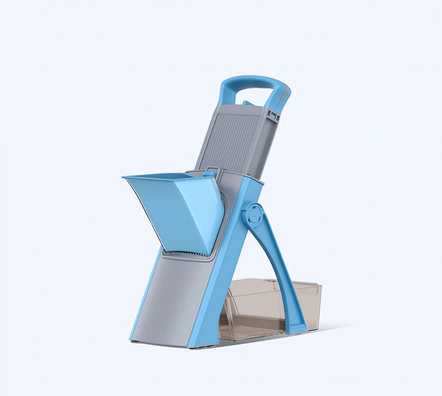Comnox - Multifunctionele Groentesnijder & Rasp - Inklapbaar - Instelbare Dikte - RVS Mes - Handmatige Groente- en Fruitsnijmachine - Compact en Efficiënt Keukengereedschap - Blauw