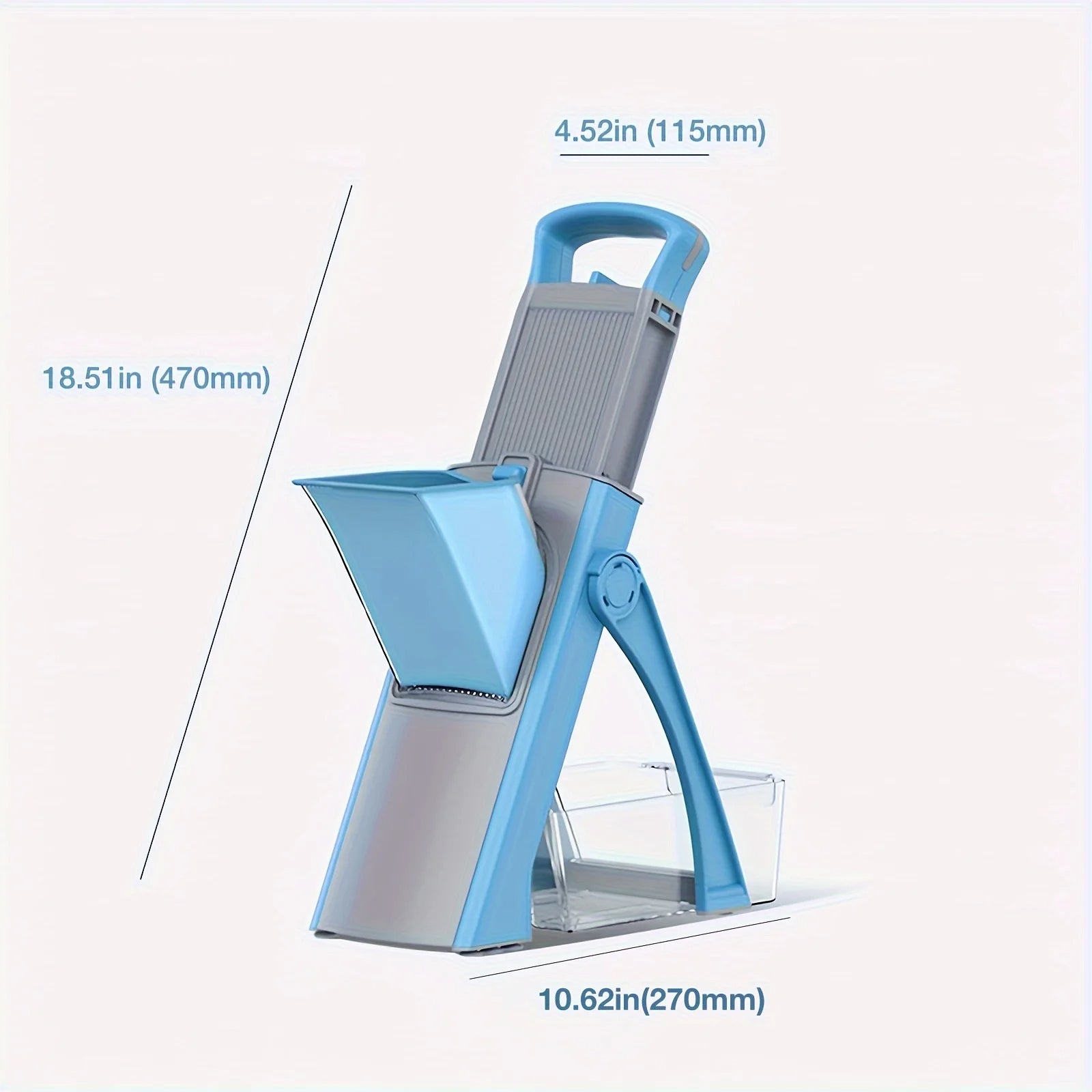 Comnox - Multifunctionele Groentesnijder & Rasp - Inklapbaar - Instelbare Dikte - RVS Mes - Handmatige Groente- en Fruitsnijmachine - Compact en Efficiënt Keukengereedschap - Blauw - Comnox Company